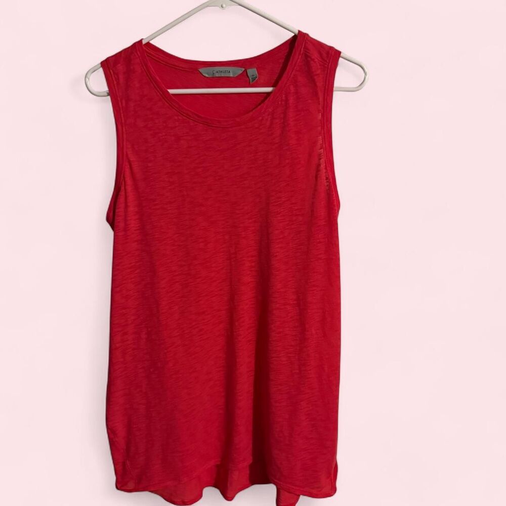 Athleta Tank Top Womens Size M Pink Sleeveless Daily Slub Casual Athletic
